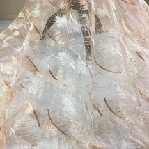 Embroidery Feather Lace Mesh Fabric DIY Dress Table Cloth Costume Prob Curtain  - £9.40 GBP