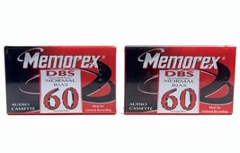 Lot of 2 New Sealed Normal Bias Cassette Tapes Memorex DBS 60 - £11.83 GBP