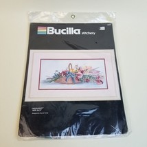 Bucilla Stitichery IRIS BASKET Kit #40283 8"X16" - Glynda Turley - $23.75