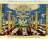 Blue Room Linen Postcard Roosevelt Hotel New Orleans Louisiana - £9.55 GBP