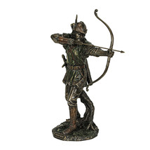 Robin Hood Shooting Arrow Bronze Finish Statue 12 Inches Tall - $79.19