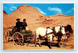 Navajo Reservation Family Horse Drawn Carriage Postcard - $7.00