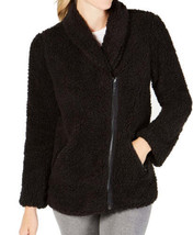 allbrand365 designer Womens Activewear Asymmetrical Zip Fleece Jacket, X-Small - £54.99 GBP