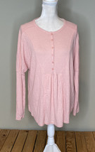gibson look NWOT women’s button front waffle knit top Size S Pink C11 - £6.74 GBP