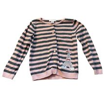 Janie and Jack Pink &amp; Gray Parisian Park Eiffel Tower Cardigan 4T - $33.50 CAD