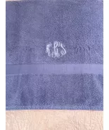 Ralph Lauren Avenue Monogramed Blue 2pc Bath Towels - $54.00
