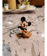 Vintage Walt Disney Productions Mickey Mouse Sawing Log Bisque 2.75&quot; Fig... - $13.50