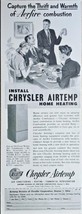 1950 CHRYSLER AIRTEMP - Vintage Print Ad-HOME HEATING-Thrift &amp; Warmth-Ae... - £7.68 GBP