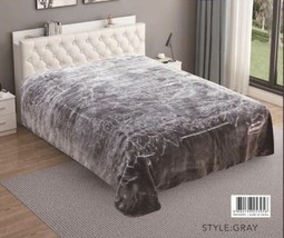 Flowers Gray Color Number One Embossed Plush Blanket Softy And Warm King Size - £54.52 GBP