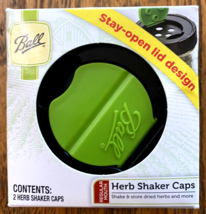 New Lot of 2 Genuine Ball Herb Shaker Caps Stay-Open Lid Design Herbs Spices Jar - £19.67 GBP