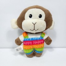 Dandee Collectors Choice Happy Monkey Gorilla Rainbow Striped Plush Stuffed  - $15.83