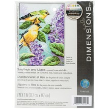Dimensions Mini Counted Cross Stitch 5X7-Goldfinch &amp; Lilacs (14 Count) (... - $39.49