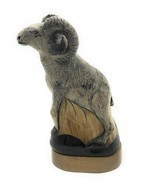 Hand Carved Water Buffalo Horn Scrimshaw Ram Carving 8" tall USA SELLER - $48.51
