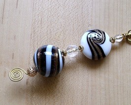 Fan Pull Light Chain Black White &amp; Copper Swirl - £8.41 GBP