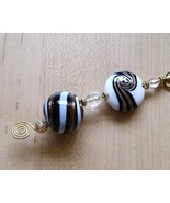 Fan Pull Light Chain Black White &amp; Copper Swirl - $14.55 CAD