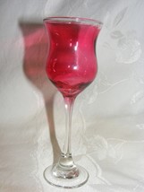 Vintage Cranberry to Clear Glass Stemware Goblet 6 3/8&quot; 11-e - $368.72 MXN
