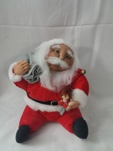 Handcrafted Soft Sculpture Emily Wilson Santa Plush Seated 1984 Vintage Rare 8in - £51.59 GBP