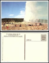 Yellowstone National Park Postcard - Old Faithful Geyser &amp; Inn M8 - £2.35 GBP
