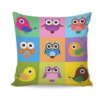Owls and Birds Cushion Cover (Pillow Cover) - £5.72 GBP