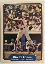 Davey Lopes Signed Autographed 1982 Fleer Baseball Card - Los Angeles Dodgers - £4.66 GBP