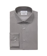 Calvin Klein Men&#39;s Infinite Color Slim Fit Dress Shirt Grey M B4HP - $47.39 CAD