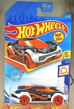 2021 Hot Wheels #135 Track Stars 5/5 COSMIC COUPE Black/White w/OrangeWheel J5Sp - $7.50