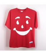 New Vintage Yazbek Kool-Aid Man Men&#39;s L Red Cotton Retro Graphic T-Shirt - £22.02 GBP