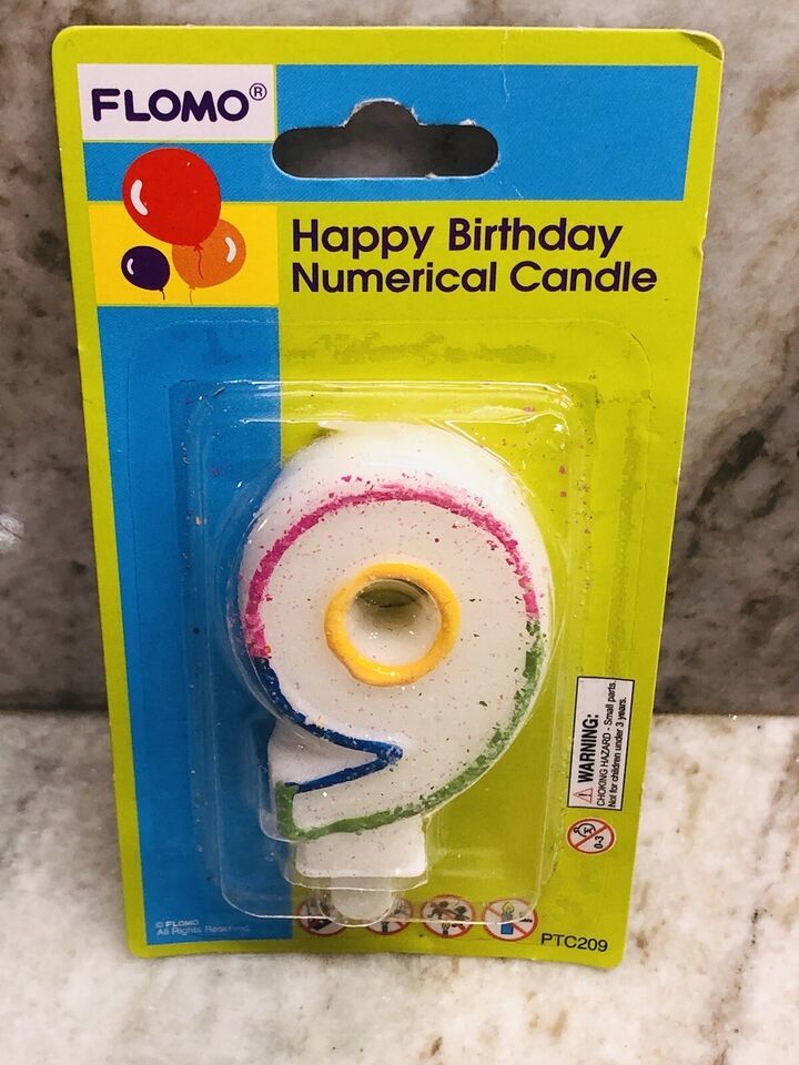 Ship N 24 Hours. New-Flomo Happy Birthday Numerical Candle. #9. - $9.89
