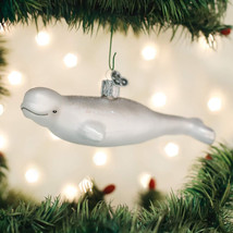 Old World Christmas Beluga Whale Nautical Coastal Glass Xmas Ornament 12544 - £14.84 GBP