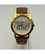 Mackall Crounse &amp; Moore Gold Brown Leather Women’s Watch Working New Bat... - $33.79 CAD