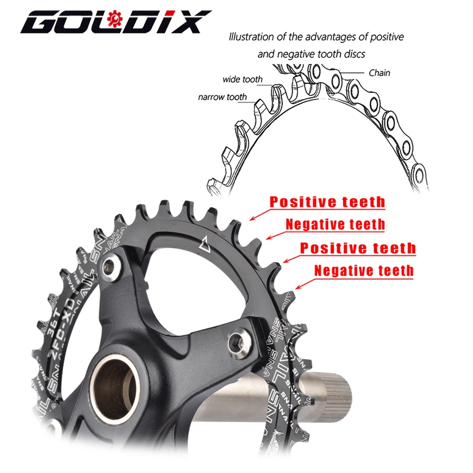 Sporting GOLDIX 104BCD Wide and narrow teeth bicycle crankset 170/175mm crank Ro - £63.00 GBP