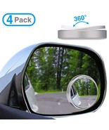 4X Car Wide Angle Convex Blind Spot Round Stick-On Side View Rearview Mi... - £24.36 GBP