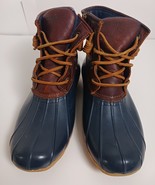 Sperry Lace Up Ankle Hunting Mud Rain Duck Boots Navy Brown Leather Wome... - $528.70 MXN