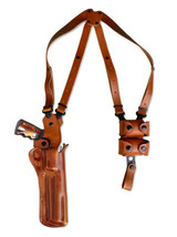 Fits Colt Python 357 Mag Revolver 4.25”BBL Leather Shoulder Holster #1303# RH - £120.22 GBP