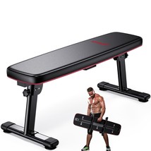 Weight Bench Folding Workout Bench With Carrying Handle Flat Home Traini... - $159.99