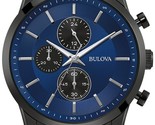 Bulova 98A300 Black Blue Dial Chronograph Steel Watch - £232.03 GBP