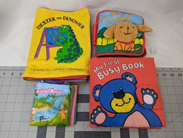 Cloth Soft Book Lot Animals Bugs Busy Dinosaur Stuffed Animal Toy - $17.95