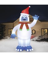 GIGANTIC 20&#39; SNOWMONSTER YETI WEARING SANTA HAT CHRISTMAS LED PREL IT IN... - $311.85