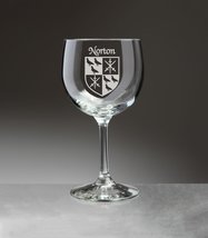 Norton Irish Coat of Arms Red Wine Glasses - Set of 4 (Sand Etched) - £53.68 GBP
