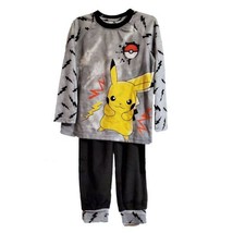 Pokemon Pikachu Boys Long Sleeved Pants 2 Piece Pajama Set Grey Size 4/5... - £13.66 GBP