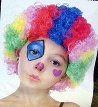 Halloween Wig Kids Rainbow Multi Color Clown Afro Curly Costume Accessory - £7.91 GBP