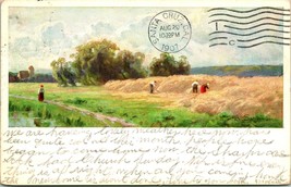 Vtg Postcard 1907 Artist Signed Harvest Scene German American Art Co. UDB - £4.70 GBP