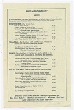 Blue Moon Bakery Menu West Jackson Knoxville Tennessee  - £12.44 GBP