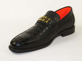 Men's TAYNO Shoes The Caprio C TAYNO Crocodile Print Bit Loafer Black image 3