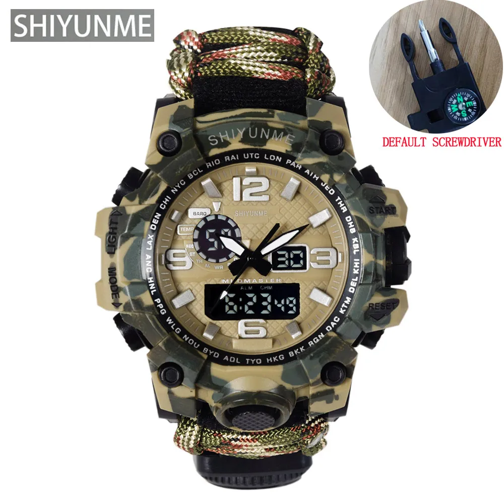 SHIYUNME Mens Military Wristwatch Compass Waterproof G Style Mens Sports... - £23.06 GBP