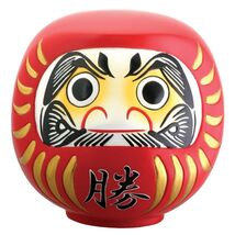 Red Daruma Doll Figurine Buddhist Monk Bodhidharma Good Luck Statue New - $20.98