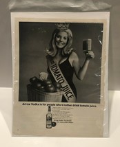 Arrow Vodka is for People who&#39;d Rather Drink Tomato Juice Vintage Print Ad - $17.77