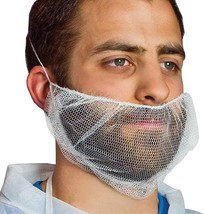 White Disposable Beard Nets for Men Food Service, 18 Inch. Pack of 100 Nylon ... - £32.36 GBP