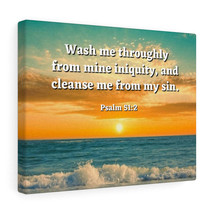  Psalm 51:2 Washed Away Bible Verse Canvas Christian Wall Art Re - £60.56 GBP+