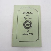 Vintage Uaw Local 1714 Auto Travailleurs Constitution &amp; Bylaws Handbook - $41.51
